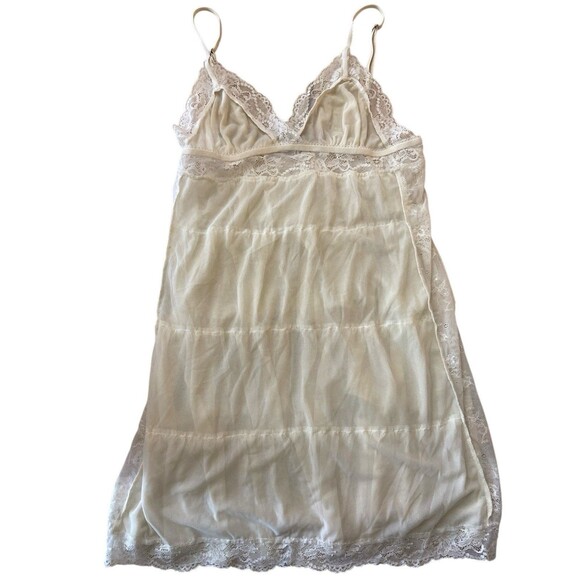 Soma‎ Intimates Sz Medium Ivory Tiered Babydoll Chemise  Vintage Style - Picture 6 of 7